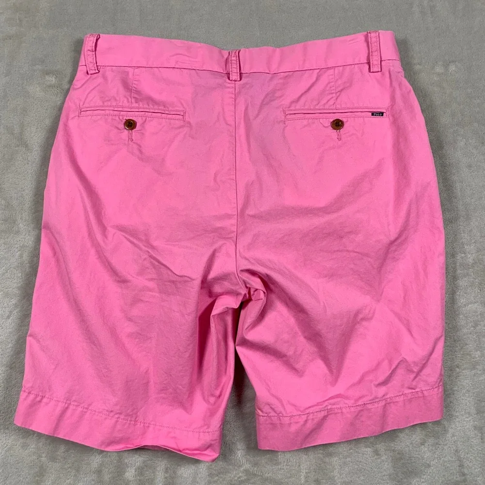 Polo Ralph Lauren Shorts Mens 33 Pink Classic Fit Pima Cotton Chino Flat Front